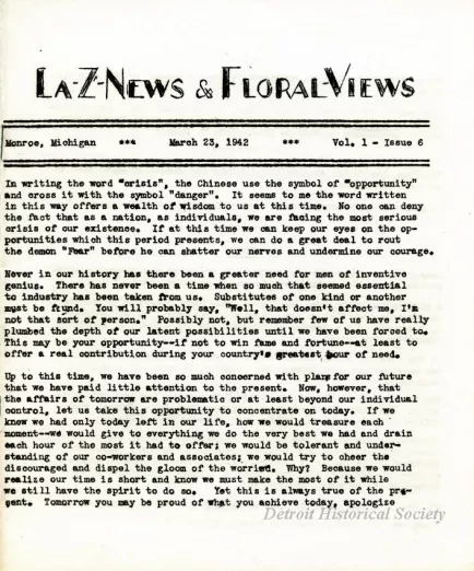 Newsletter - La-Z-News & Floral Views