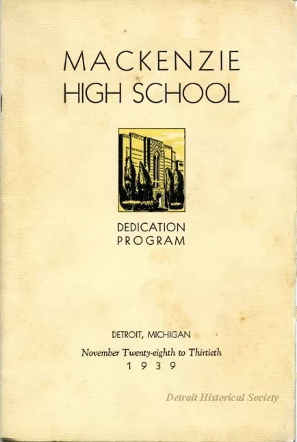 Program - Mackenzie High School Dedication Program
