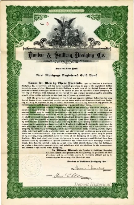 Bond - Dunbar & Sullivan Dredging Co. 
First Mortgage Registered Gold Bond