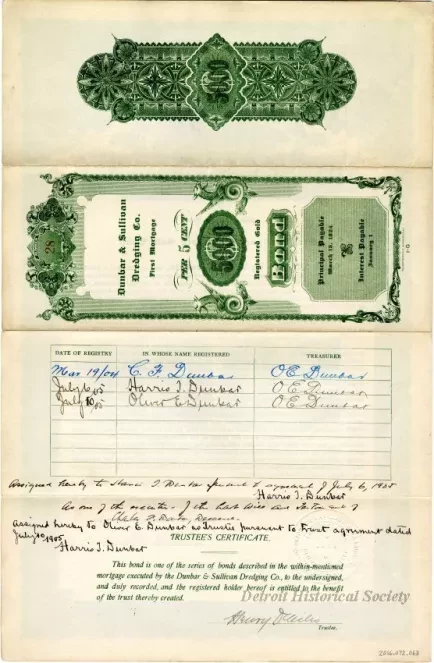 Bond - Dunbar & Sullivan Dredging Co. 
First Mortgage Registered Gold Bond
