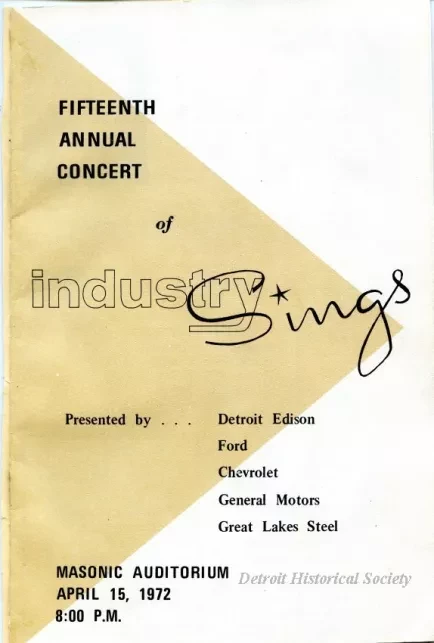 Program - Fifteenth Annual Concert of Industry Sings