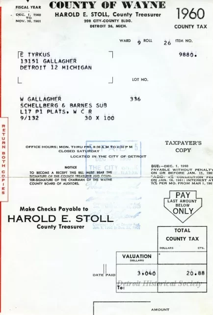 Bill, Tax - County of Wayne