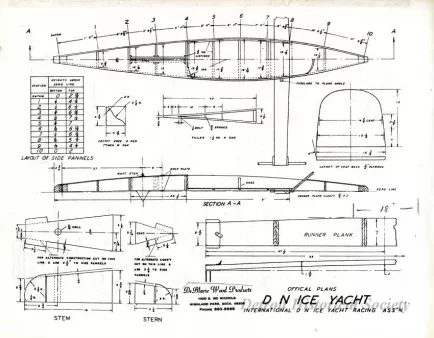 Drawing, Technical - Official Plans - DN Ice Yacht
International DN Ice Yacht Racing Association