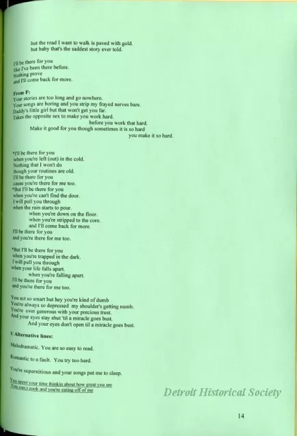 Lyrics, Song - Friends Like Us