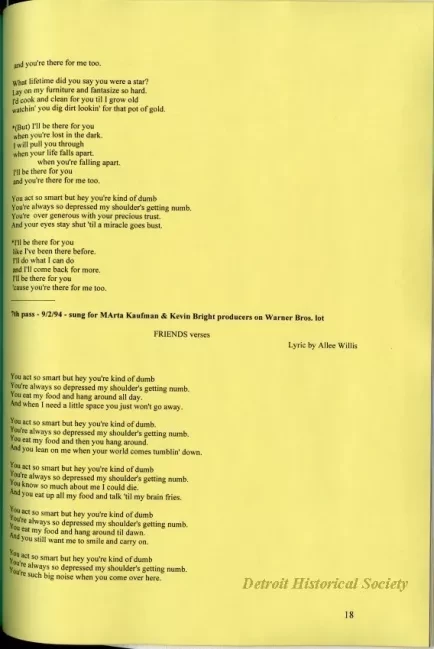 Lyrics, Song - Friends Like Us