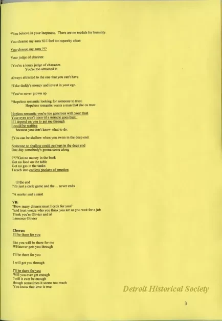 Lyrics, Song - Friends Like Us