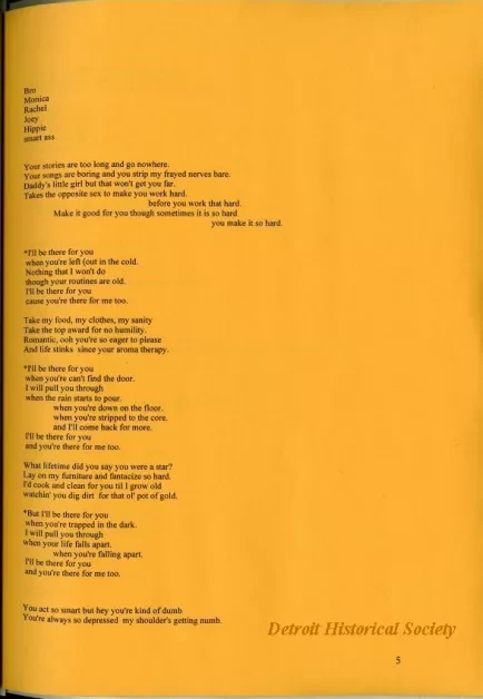 Lyrics, Song - Friends Like Us