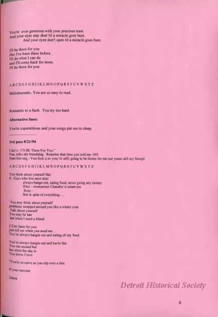 Lyrics, Song - Friends Like Us