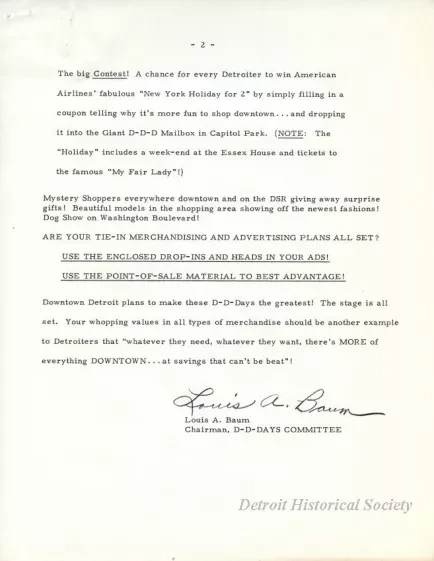 Letter - News Bulletin
Central Business District Association