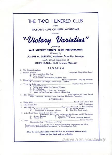 Program, Concert