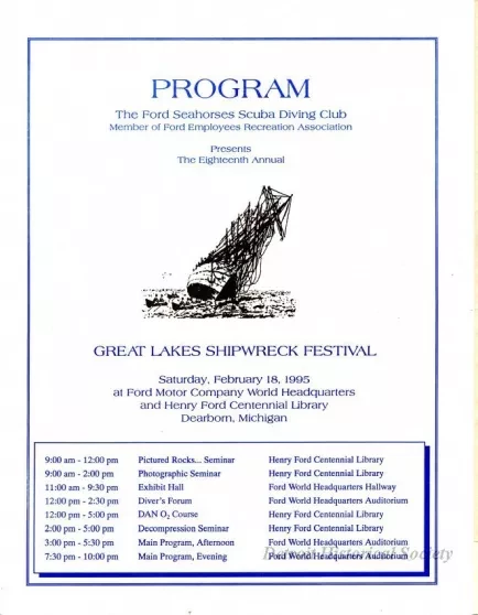 Program - Eighteenth Annual Great Lakes Shipwreck Festival