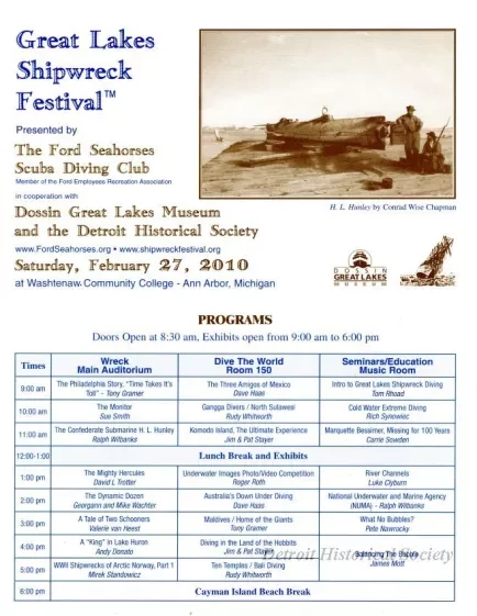 Program - Great Lakes Shipwreck Festival