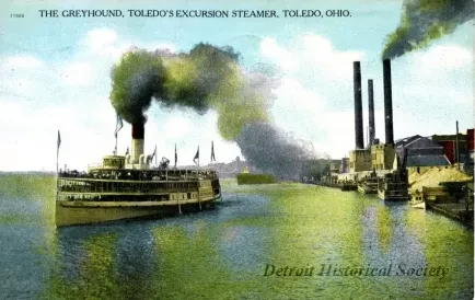 Postcard - 11866  The Greyhound, Toledo's Excursion Steamer, Toledo, Ohio