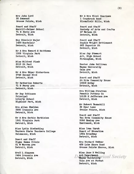 List, Mailing