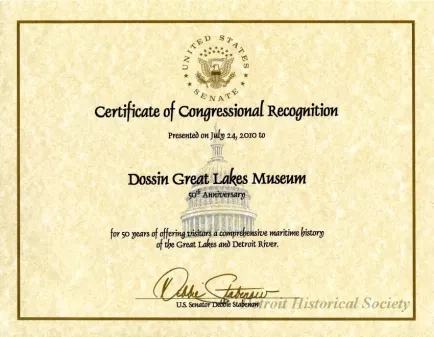 Certificate, Commemorative - Certificate of Congressional Recognition