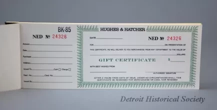 Certificate, Gift