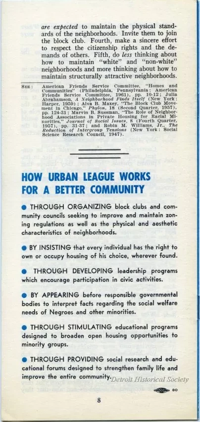 Pamphlet - Questions Asked About Changing Neighborhoods