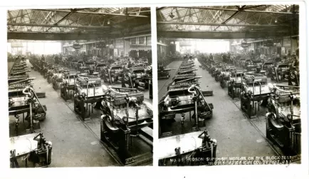 Stereograph - Hudson Super-Six Motors On The Block Test, Hudson Motor Car Co, Detroit, USA