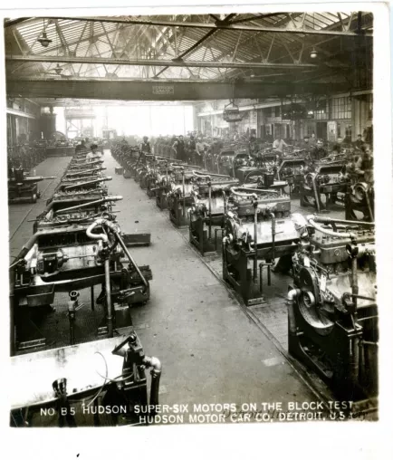 Stereograph - Hudson Super-Six Motors On The Block Test, Hudson Motor Car Co, Detroit, USA