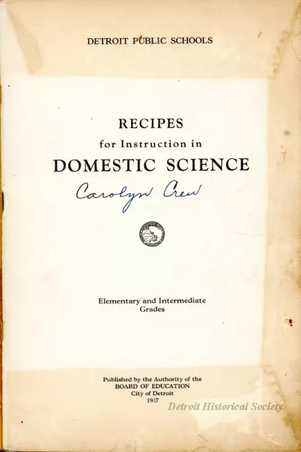 Cookbook - Recipes for Instruction in Domestic Science