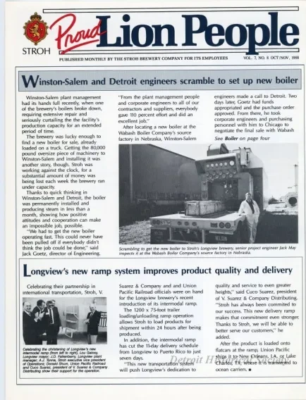 Newsletter - Proud Lion People, Vol. 7, No. 8
October/November, 1988