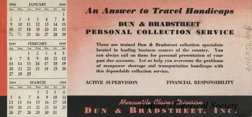 Blotter, Desk - Dun & Bradstreet, Inc.
Mercantile Claims Division