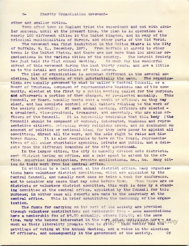 Letter - Detroit Association of Charities