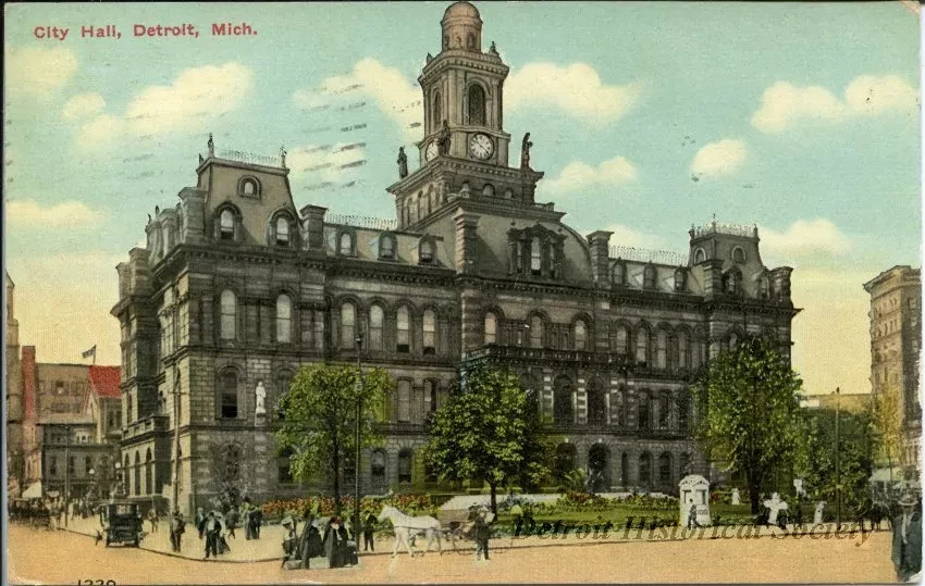 Postcard - City Hall, Detroit, Mich.