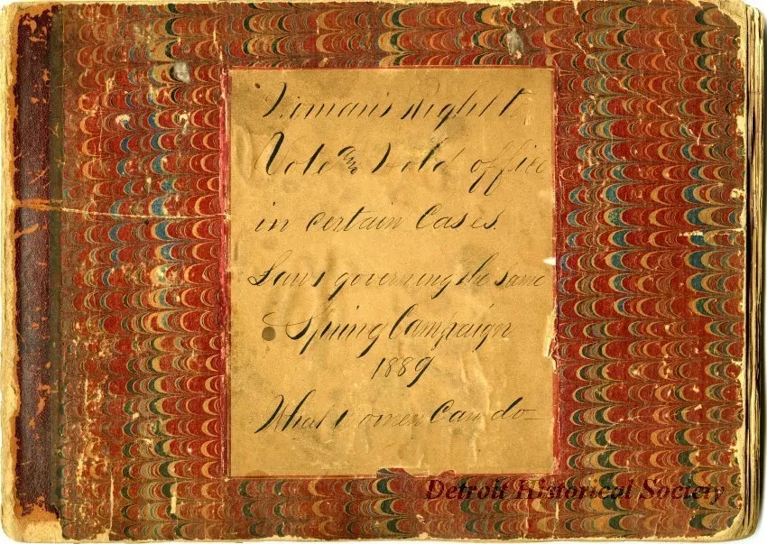 Scrapbook - Woman's Right to Vote and Hold office in certain Cases.  Laws governing the same.  Spring Campaign 1889.  What women can do.