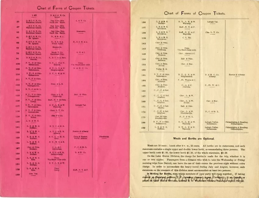 Timetable - Fares from Detroit
