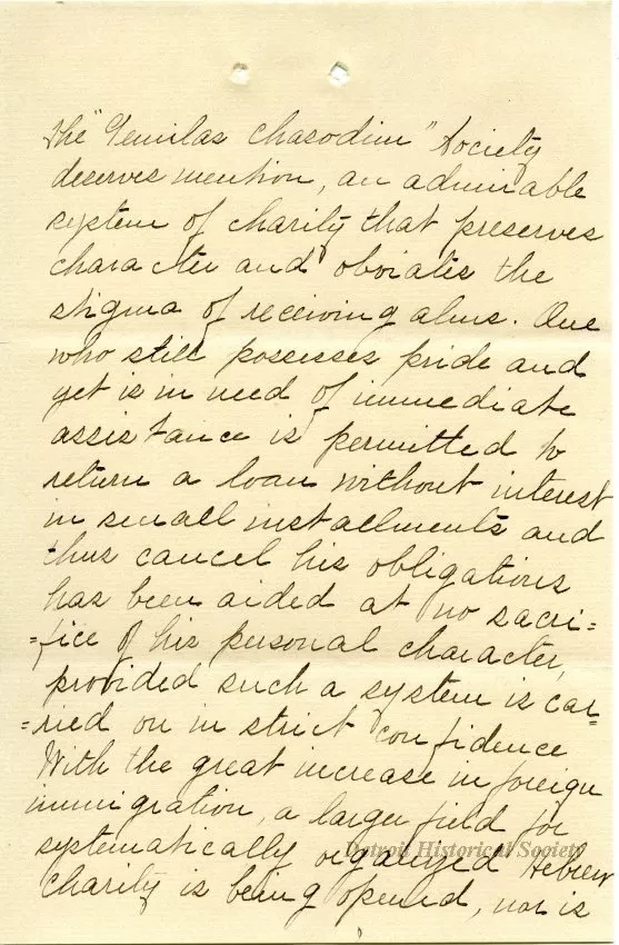Letter - Hebrew Homes and Charities in Detroit