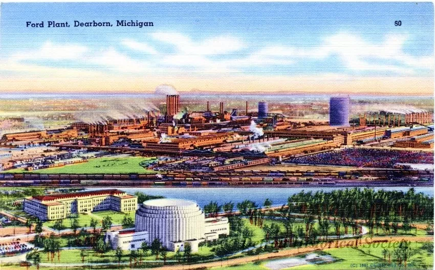 Postcard - Ford Plant, Dearborn, Michigan - Ford Plant, Dearborn, Michigan