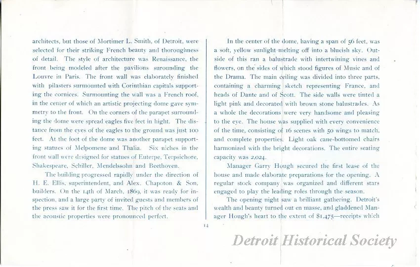 Picture - History of the Detroit Opera House