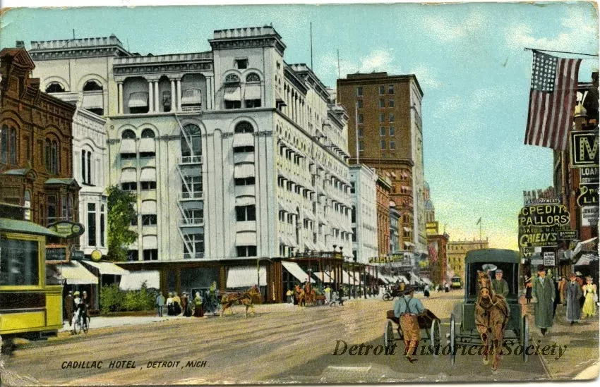 Postcard - Cadillac Hotel, Detroit, Mich.