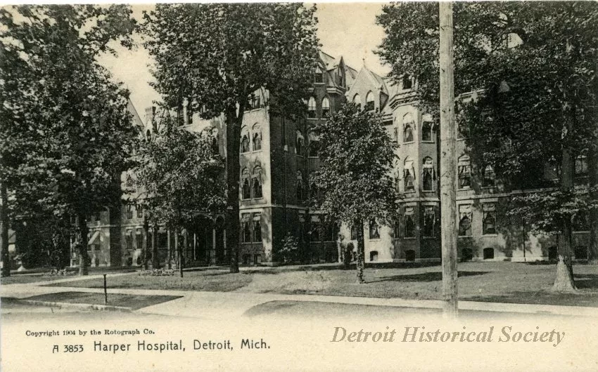 Postcard - Harper Hospital, Detroit, Mich.
