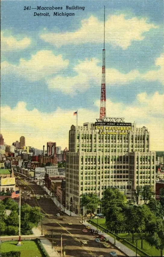 Postcard - Maccabees Building, Detroit, Michigan.