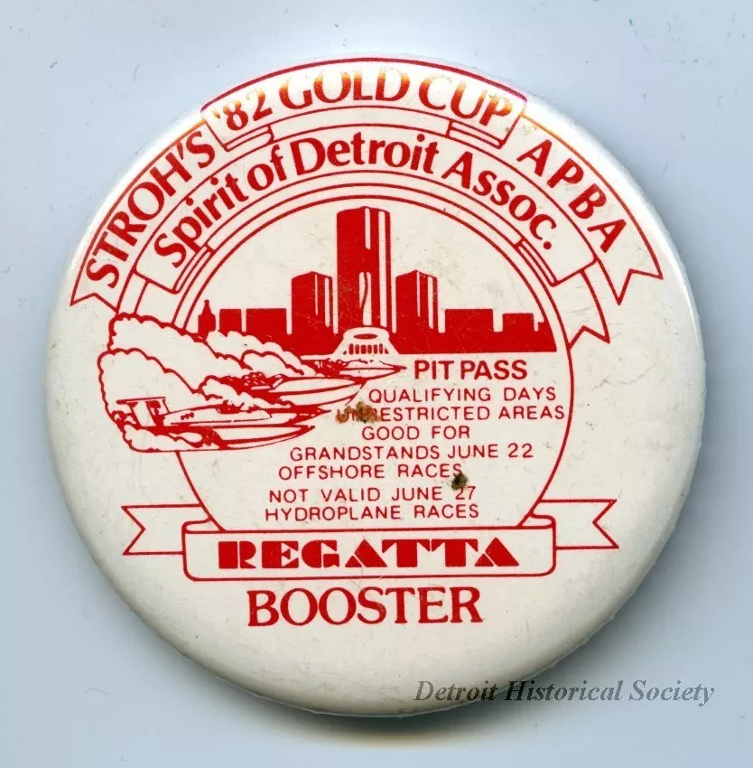 Button - Stroh's '82 Gold Cup APBA
Regatta Booster