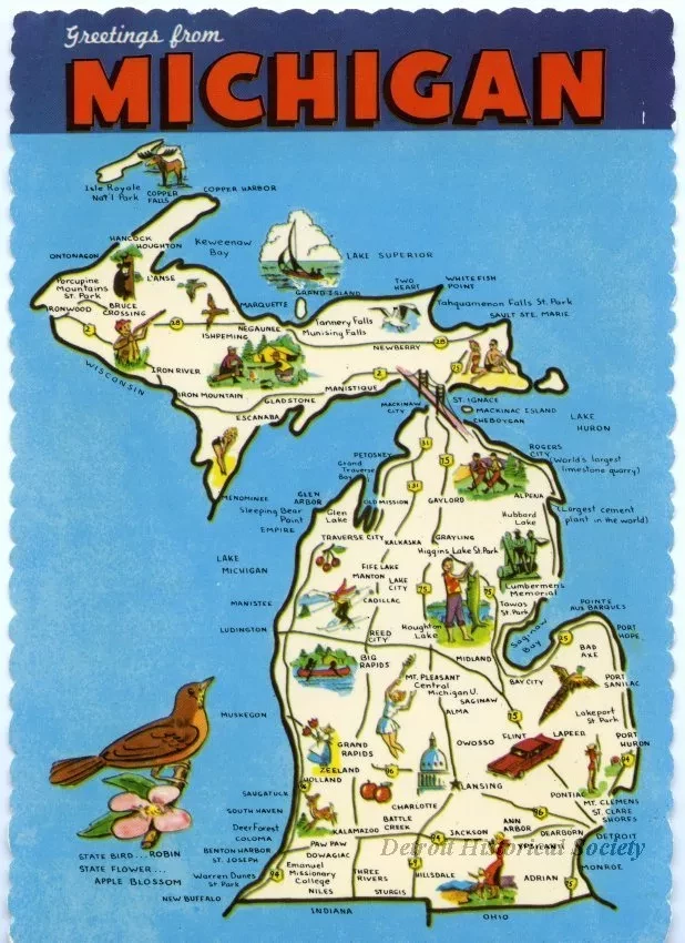 Postcard - Greetings from Michigan