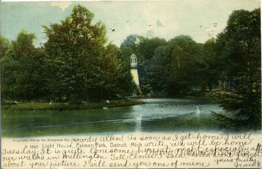 Postcard - Light House, Palmer Park, Detroit, Mich.