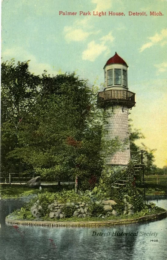 Postcard - Palmer Park Light House, Detroit, Mich.