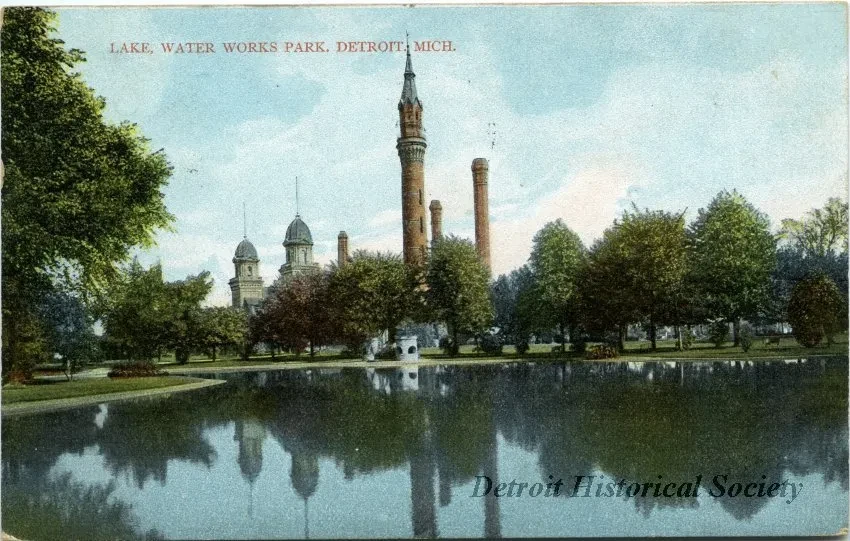 Postcard - Lake, Water Works Park, Detroit, Mich. - Lake, Water Works Park, Detroit, Mich.