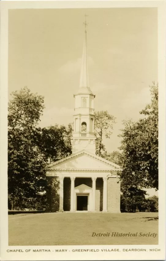 Postcard - Chapel of Martha-Mary - Greenfield Village, Dearborn, Mich