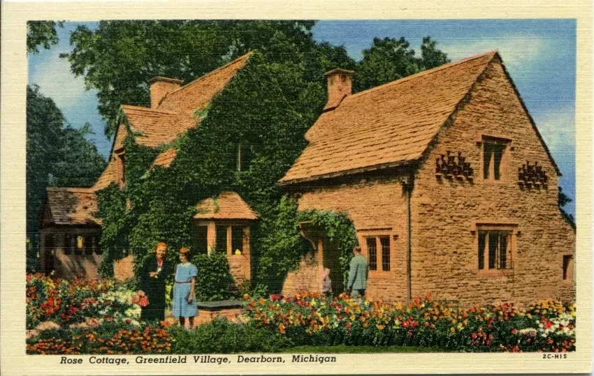 Postcard - Rose Cottage, Greenfield Village, Dearborn, Michigan