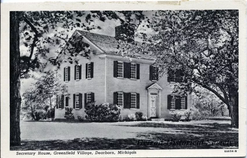 Postcard - Secretary House, Greenfield Village, Dearborn, Michigan