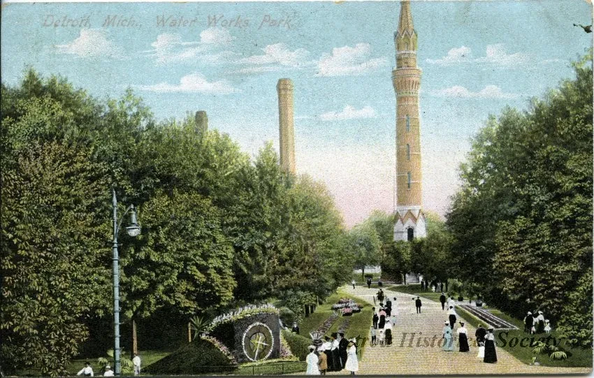 Postcard - Detroit, Mich., Water Works Park.