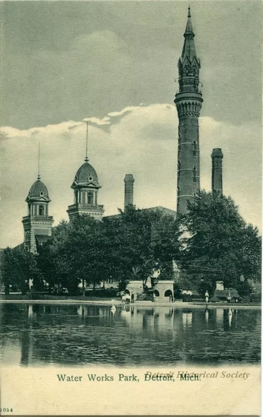Postcard - Water Works Park, Detroit, Mich.