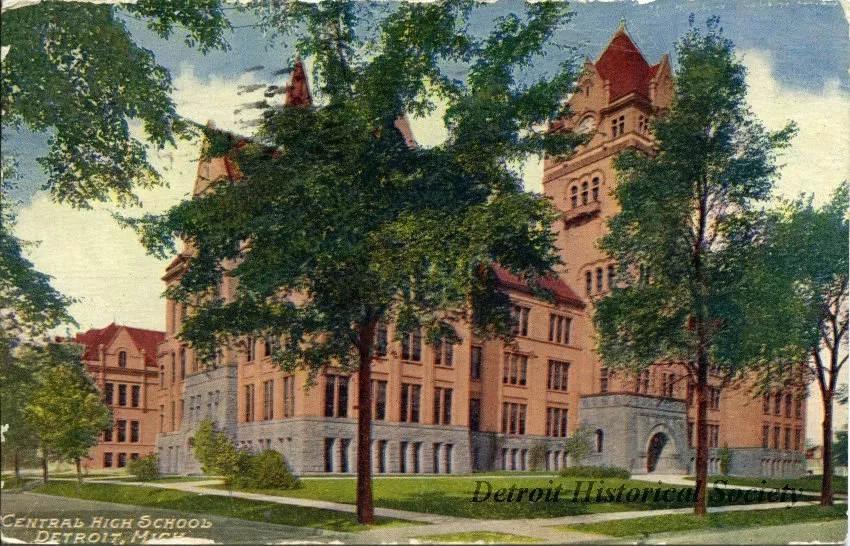 Postcard - Central High School, Detroit, Mich.