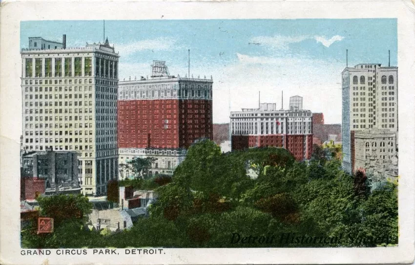 Postcard - Grand Circus Park, Detroit, Mich.