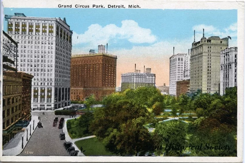 Postcard - Grand Circus Park, Detroit, Mich.