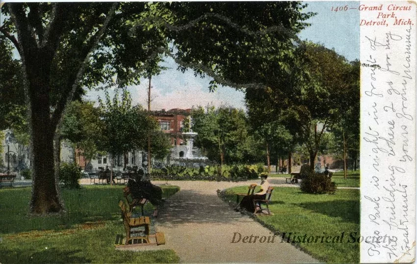 Postcard - Grand Circus Park, Detroit, Mich.